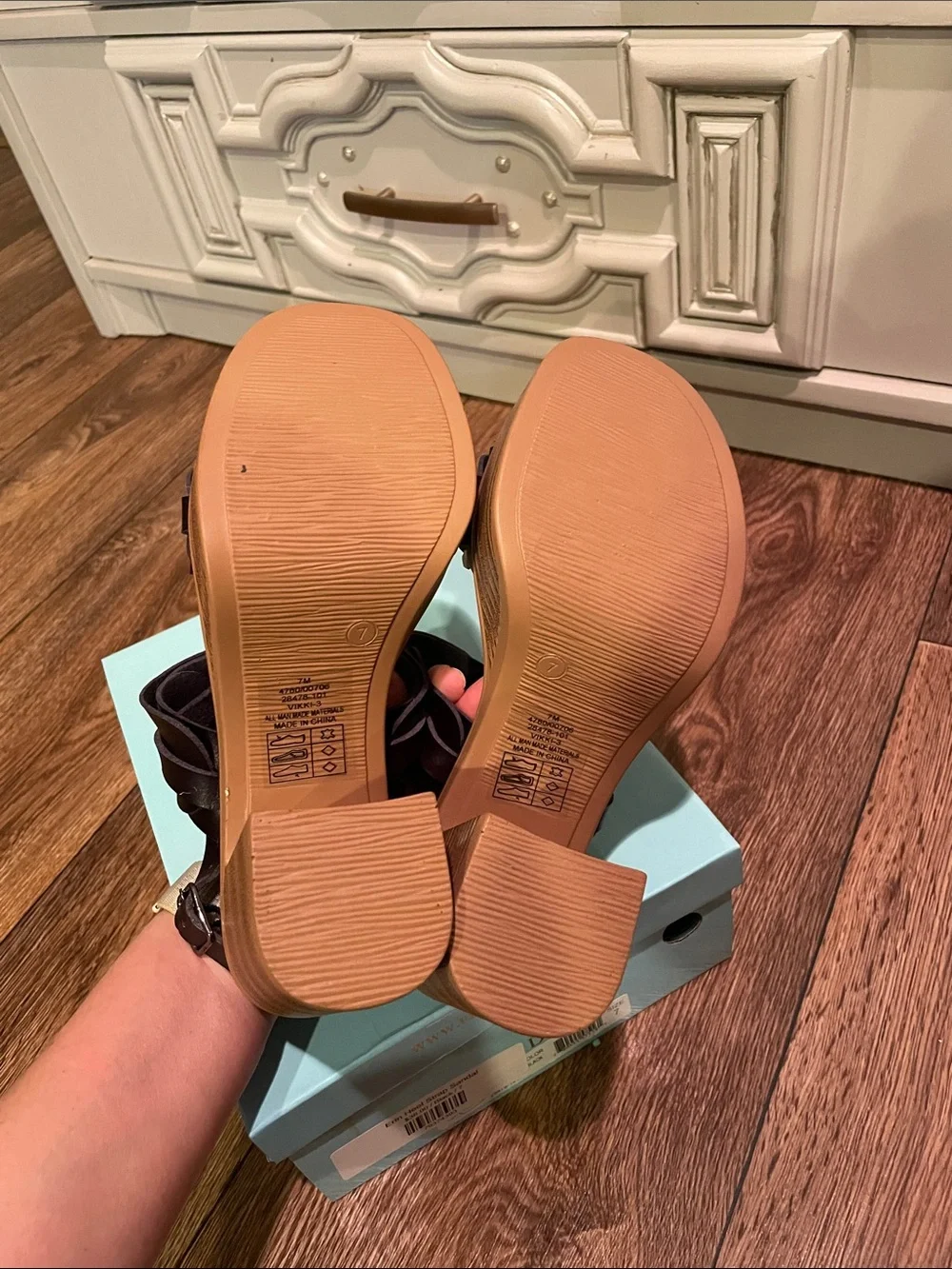 Pierre Dumas Brown Woven Platform Wedges